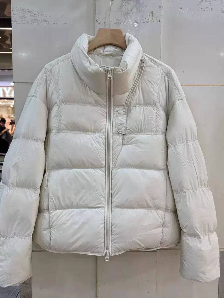 Women's buckle-placket stand-collar down jacket · 98059