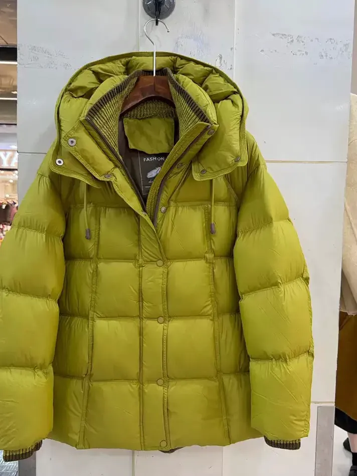 Women's stand-collar longline casual down jacket — Style YF623