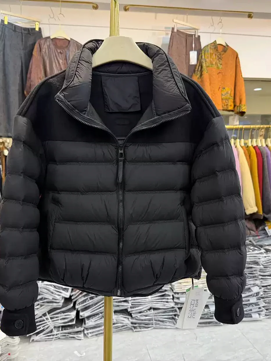 Women's channel-quilted panelled down jacket · 98059