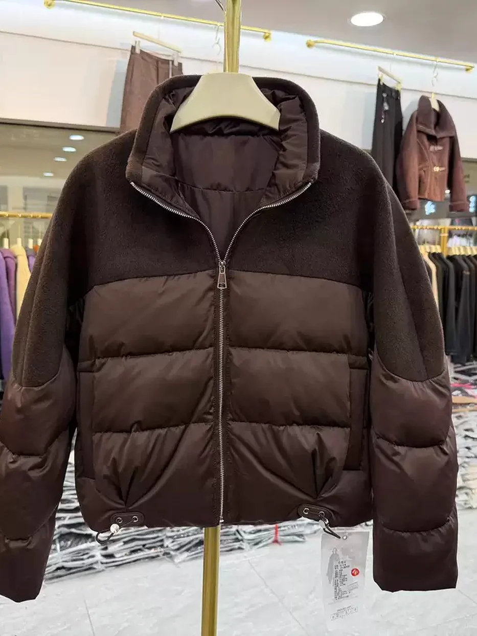 Women's panelled white-duck-down down jacket — Style ZY-86A669