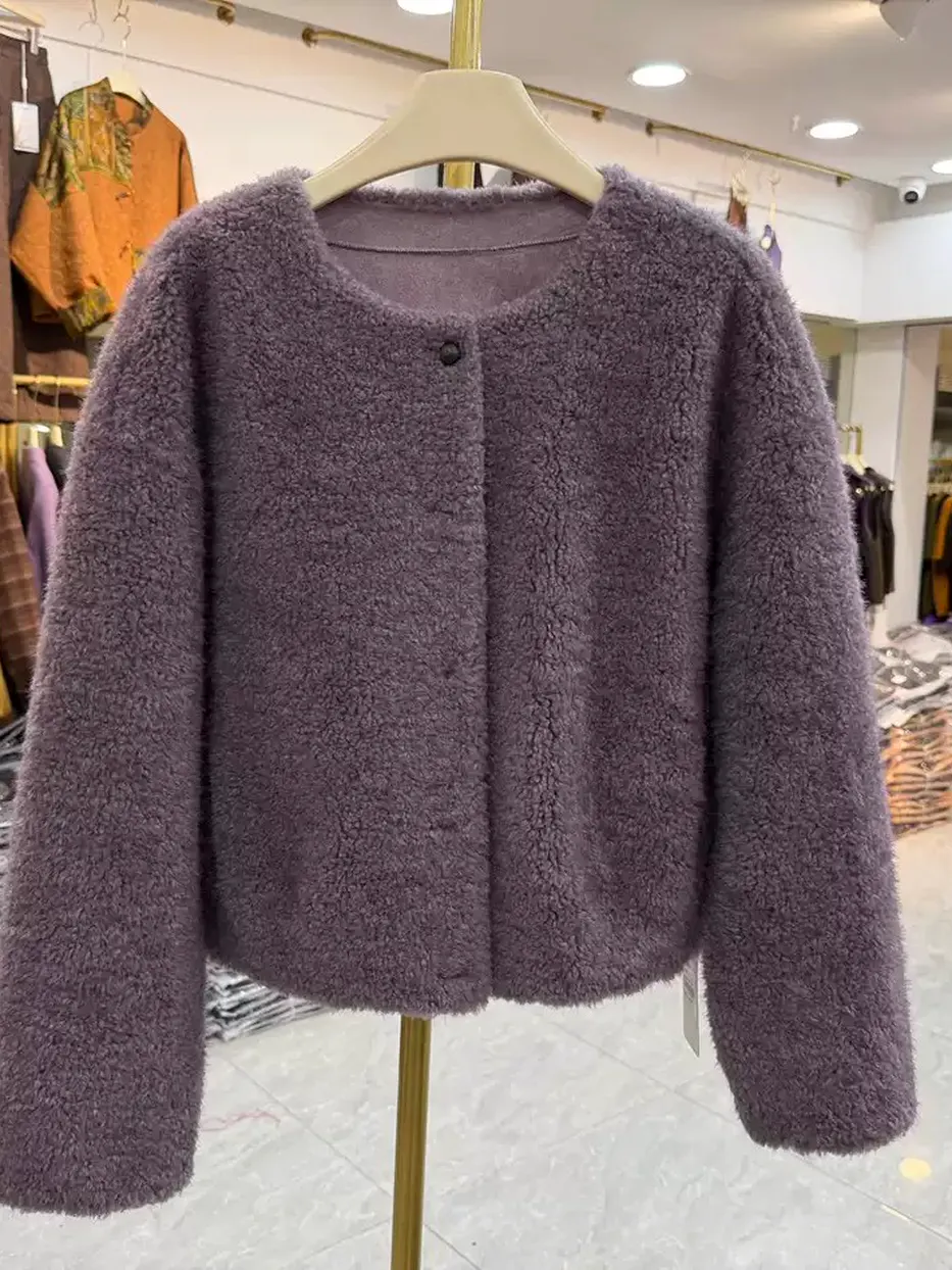 Women's single-breasted lamb-wool fur jacket — Style 1957