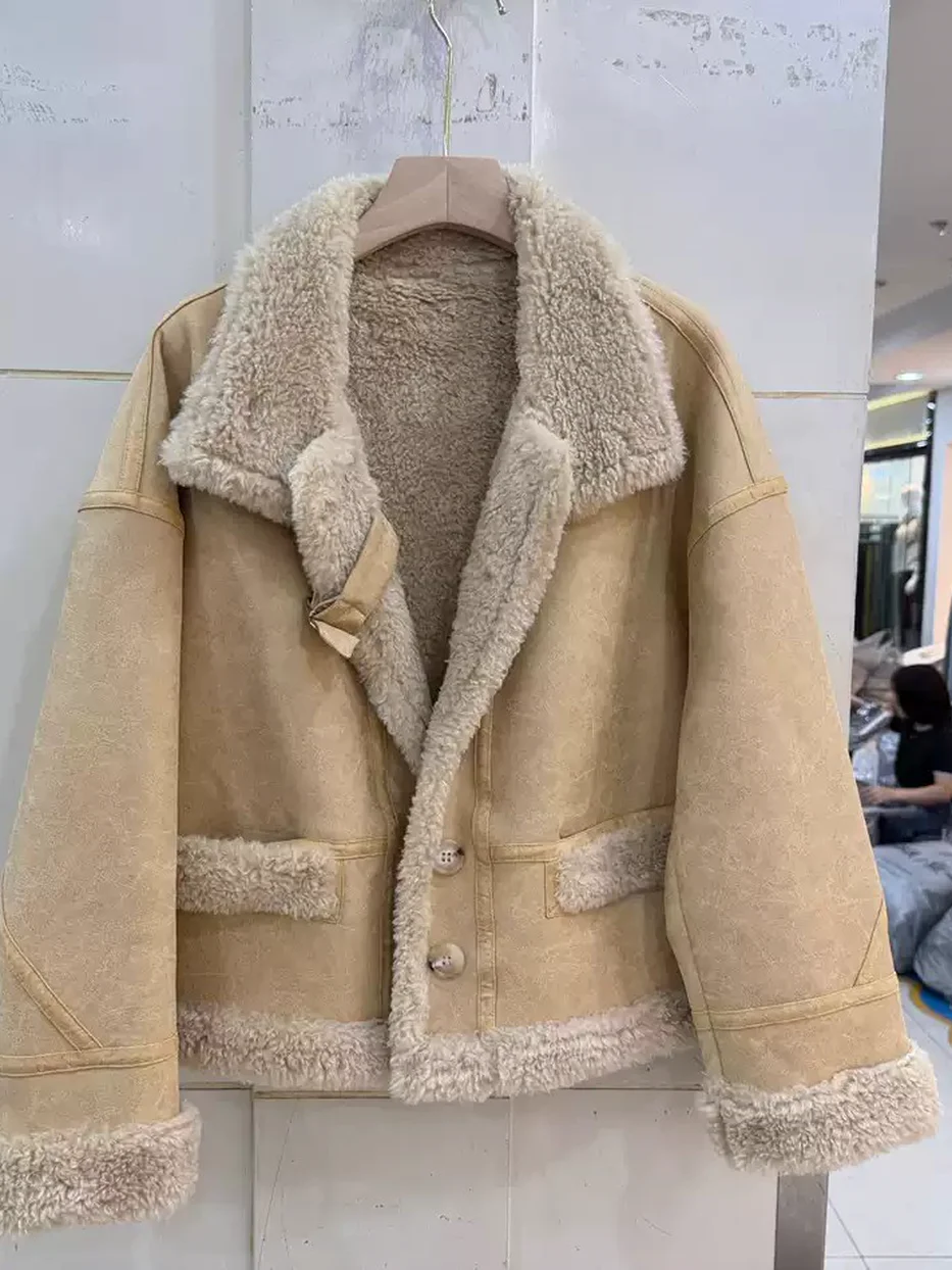 Women's single-breasted lapel fur jacket — Style 26109