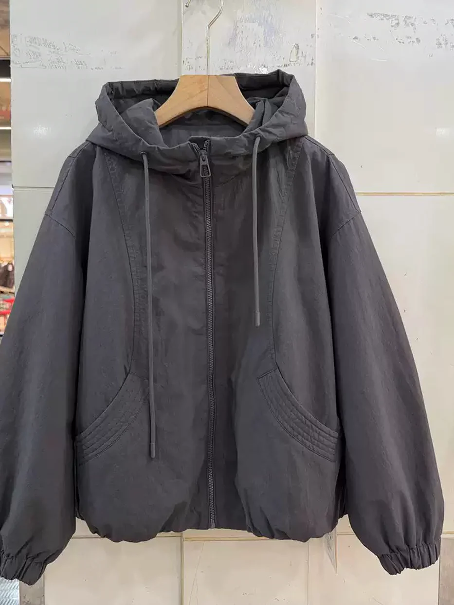 Women's zip hooded padded jacket — Style 26166