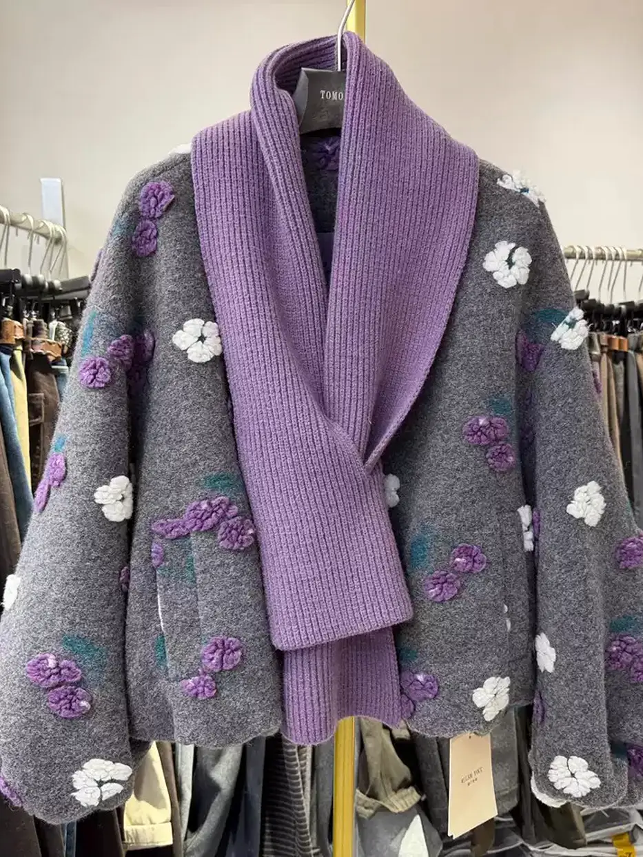 Women's crochet scarf-set jacket · 98059