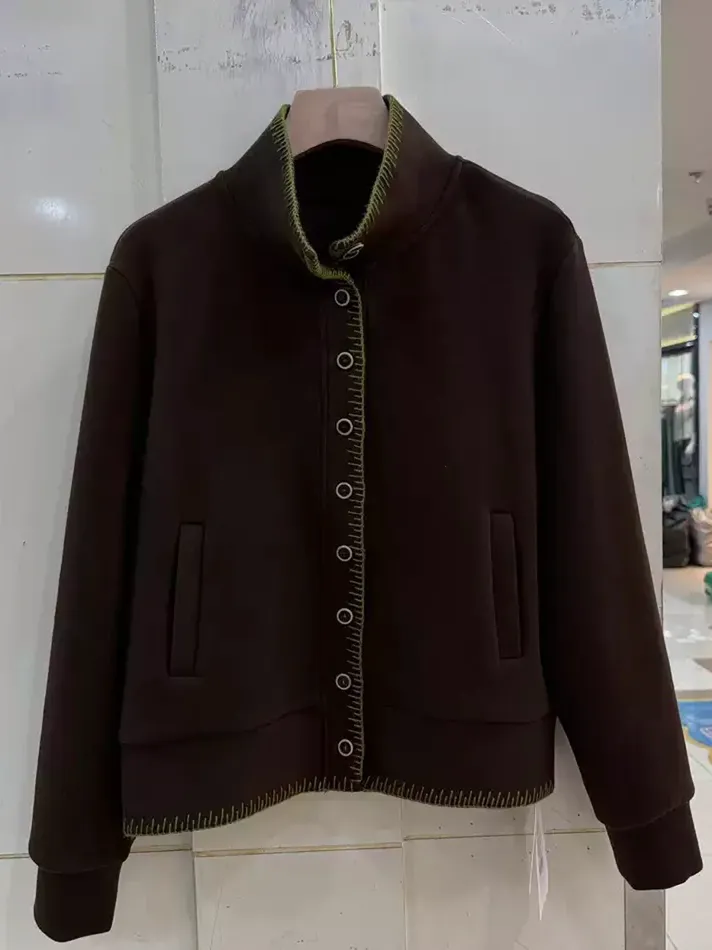 Women's single-breasted stand-collar casual jacket — Style 66391