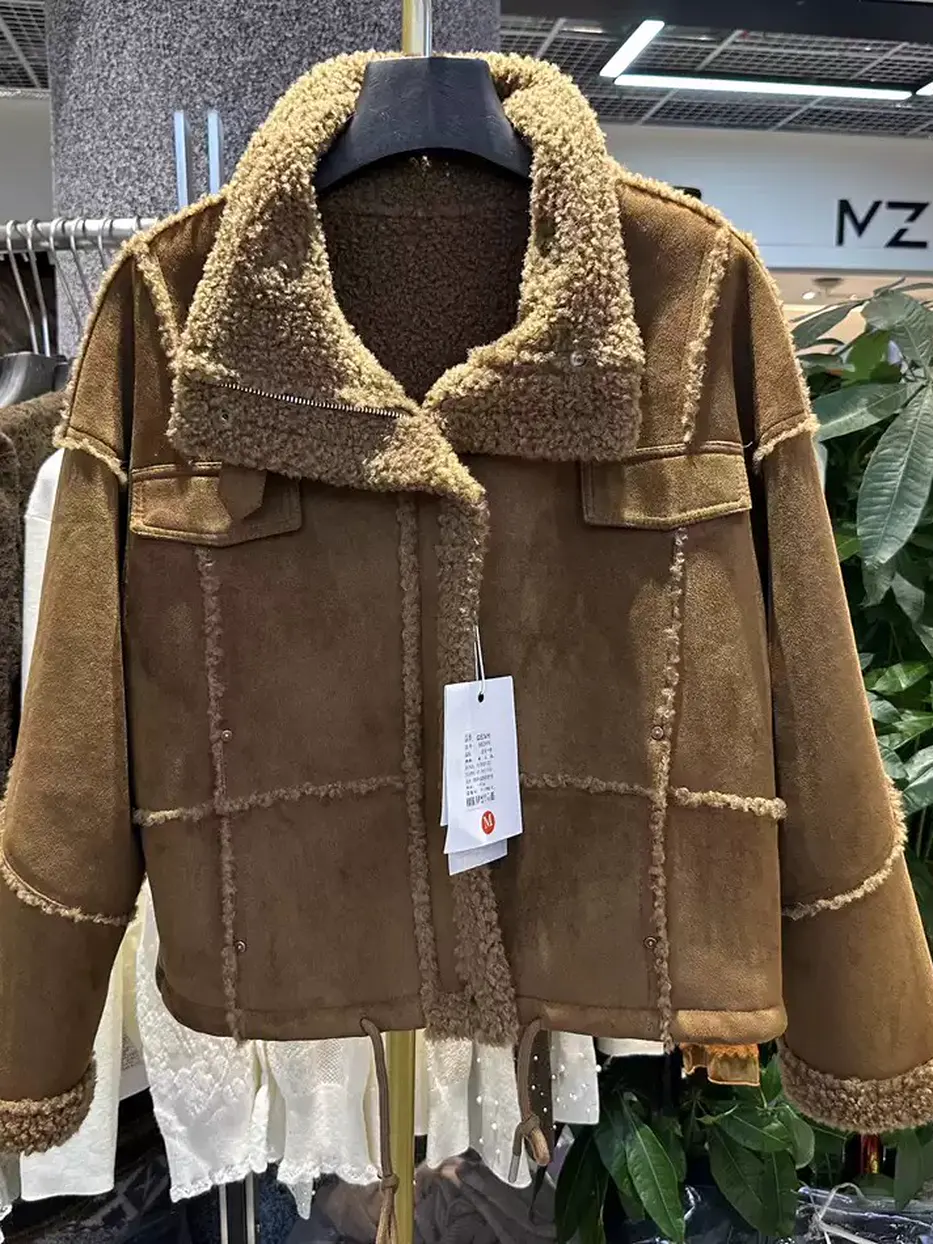 Women's zip stand-collar fur jacket — Style 882698