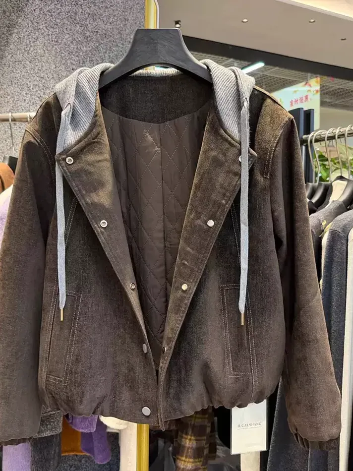 Women's drawstring hooded jacket — Style B2613-1