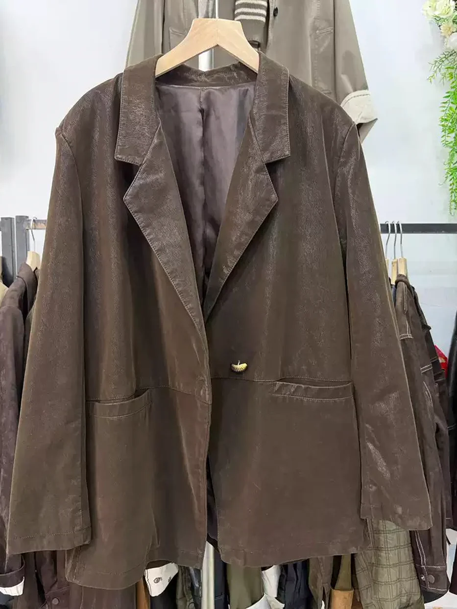 Women's notched-lapel flocked jacket · 98059