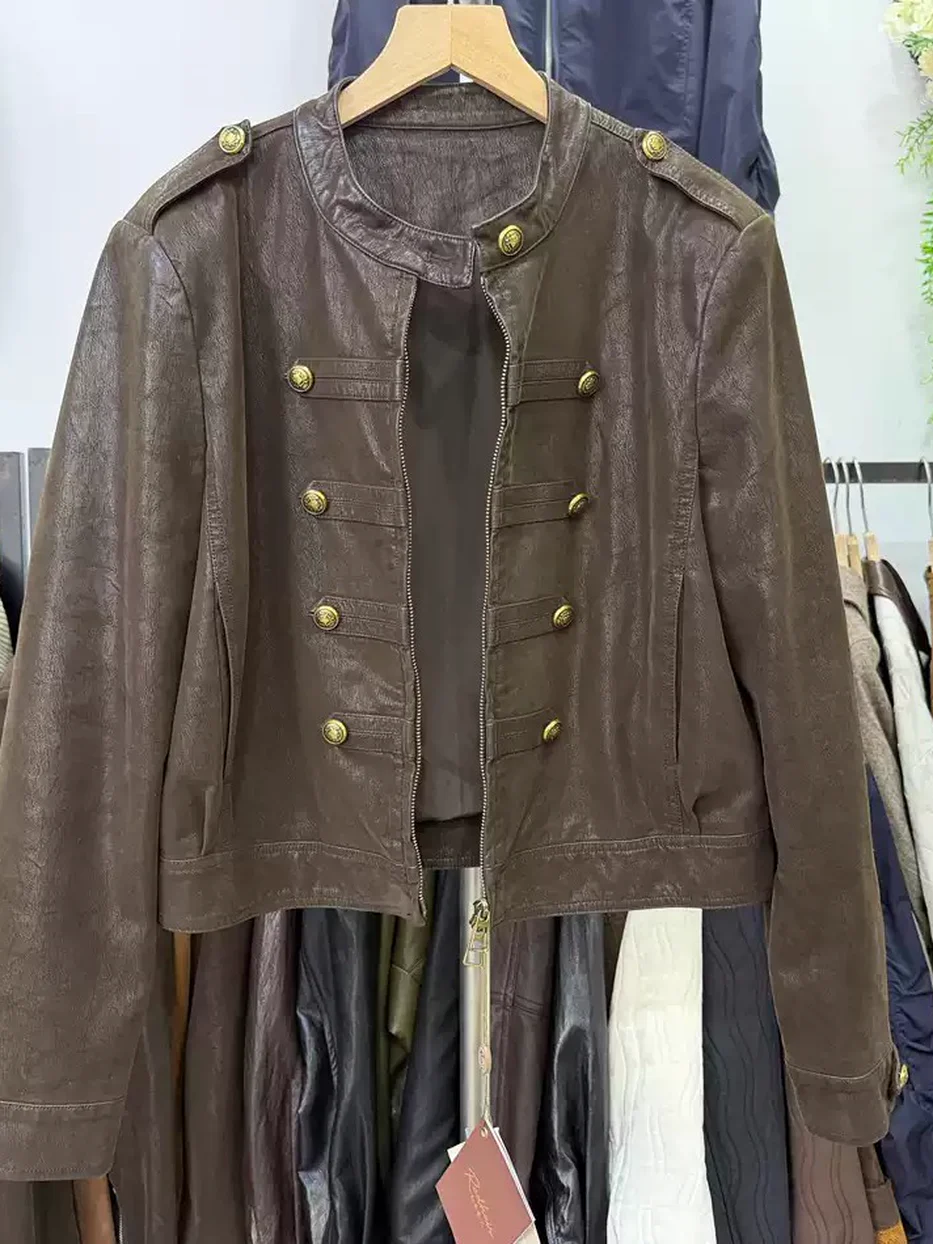Cropped stand-collar jacket, slim fit — Style H26-52115