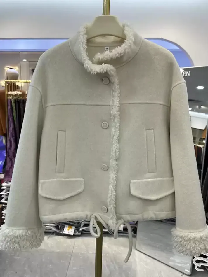 Women's stand-collar wool jacket — Style Y26D8005