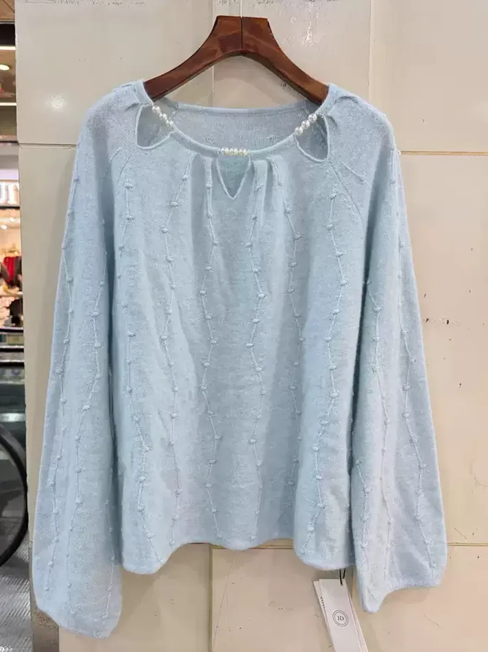 Women's crew-neck wool casual sweater — Style 1-JY1250