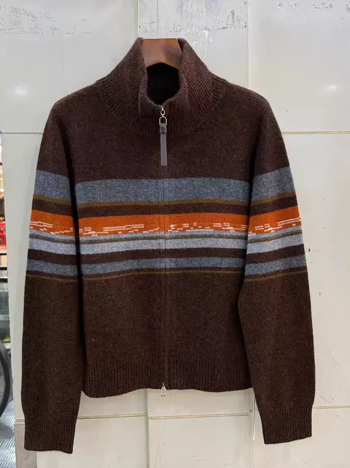 Women's stand-collar wool casual cardigan — Style 13-26286