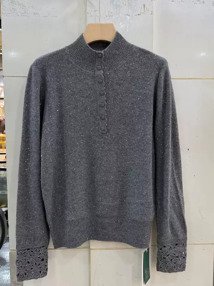 Women's stand-collar knit sweater — Style 180-8272