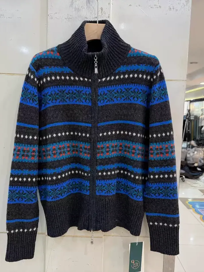Women's zip stand-collar knit sweater — Style 188-66808
