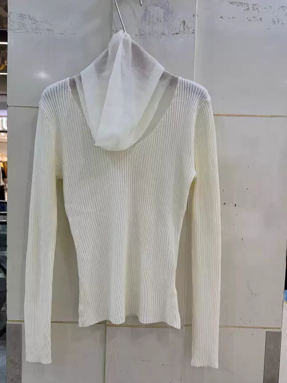 Women's mesh panelled knit top · 98059