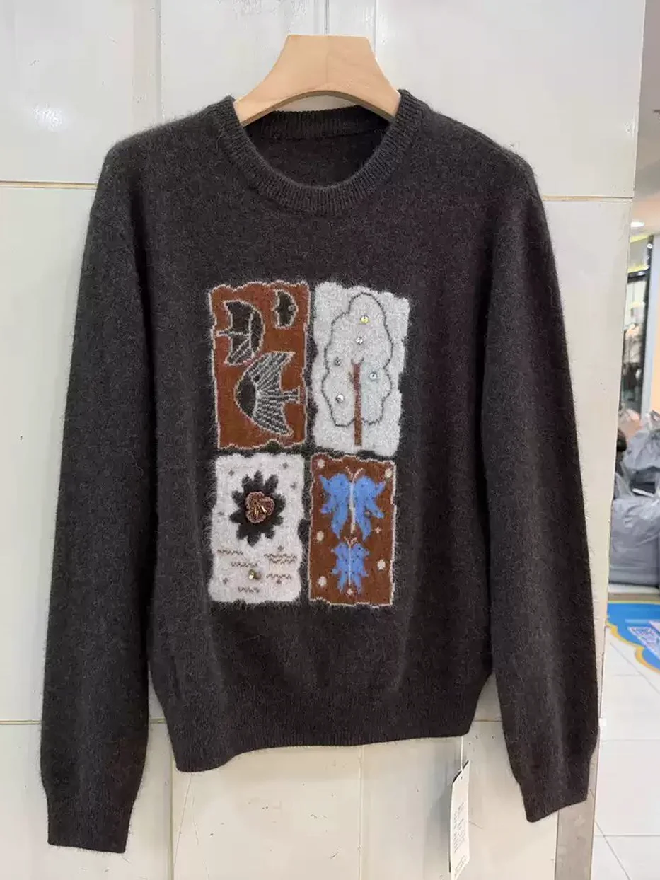 Women's embroidered knit top · 98059