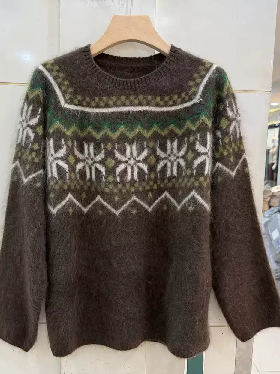 Women's colour-block striped wool relaxed knit top · 98059