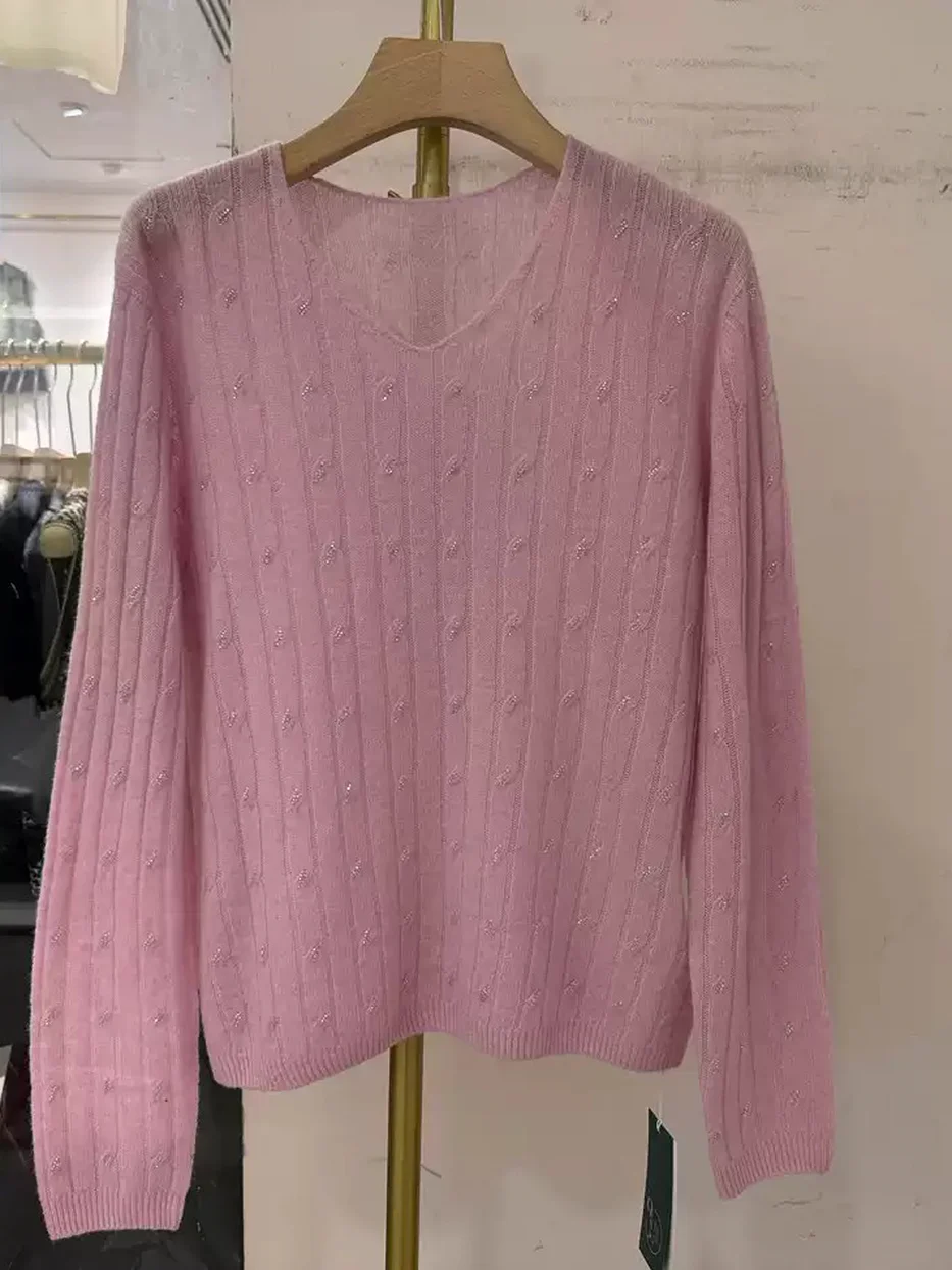 V-neck knit sweater — Style 38-2609