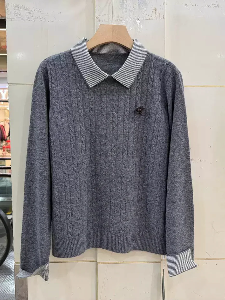 Women's cable-knit colour-block knit top · 98059