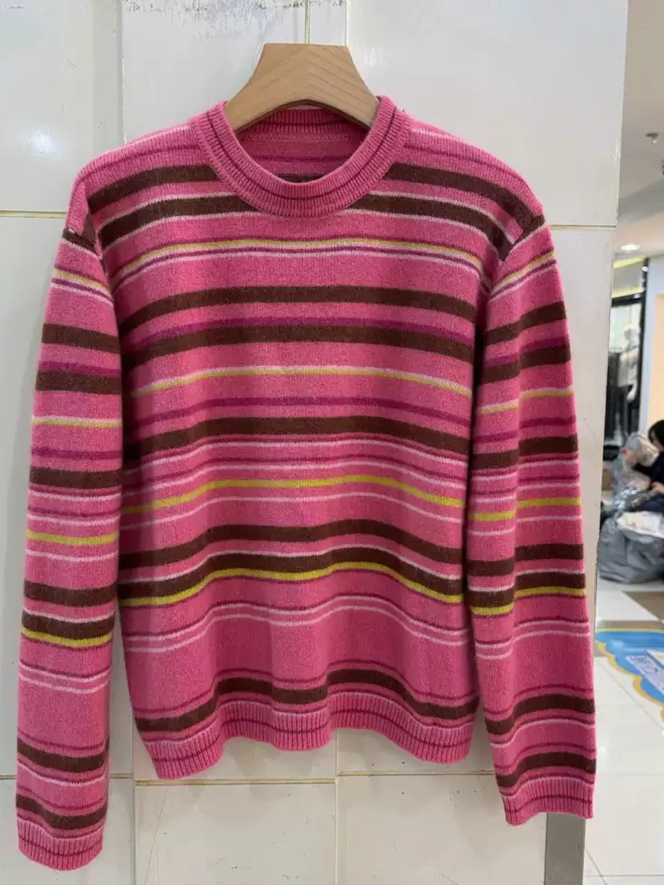 Women's colour-block wool rose knit top · 98059