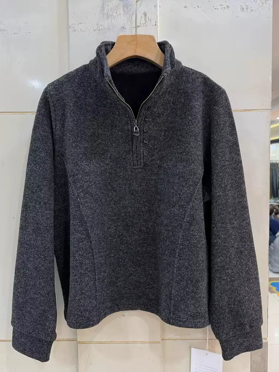 Women's half-zip fleece-lined knit top · 98059