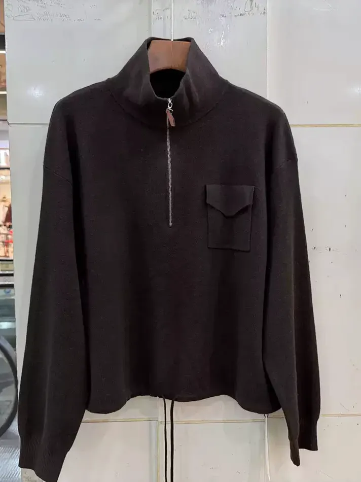 Women's zip turtleneck wool sweater — Style 640-2606