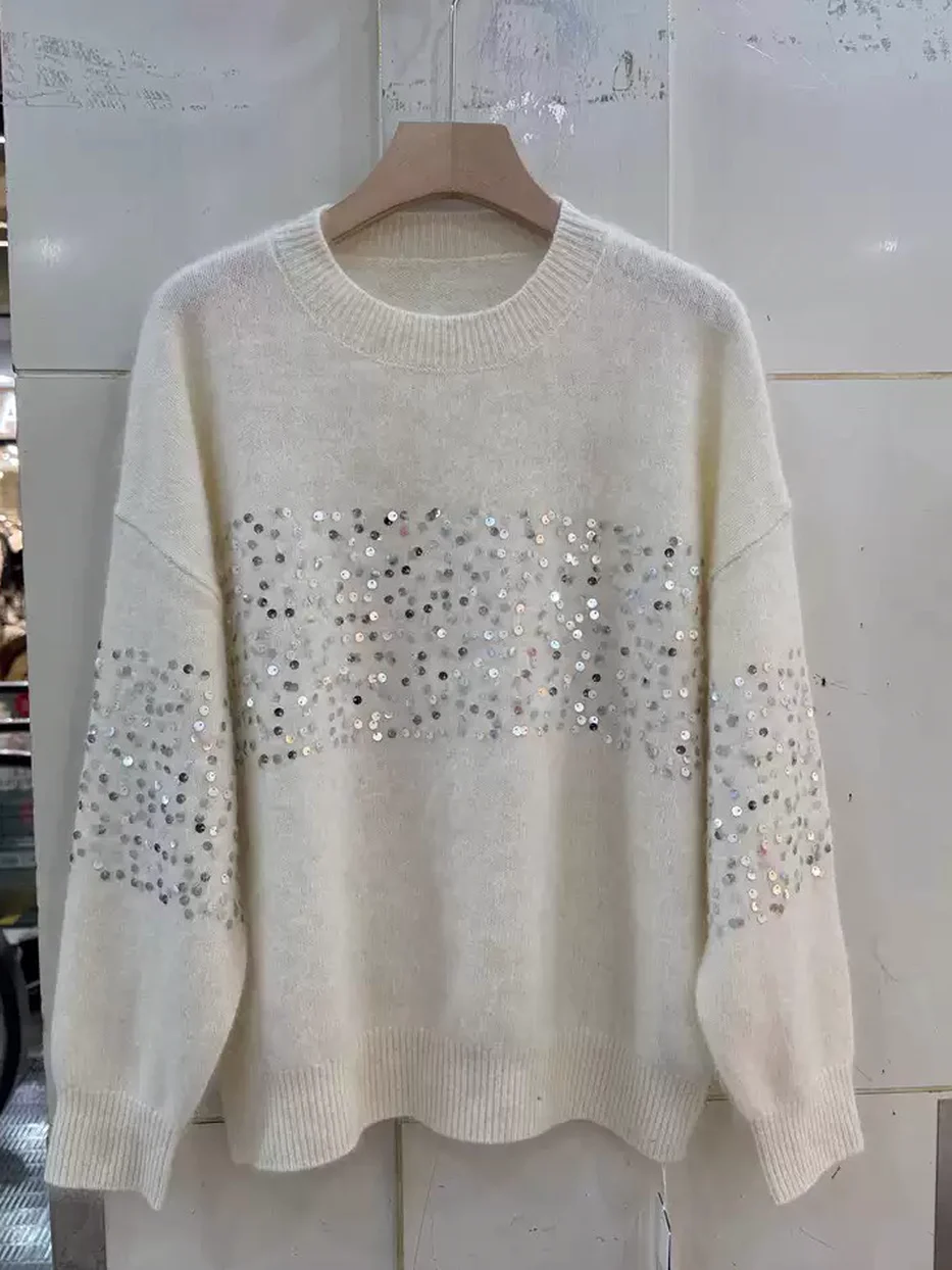 Women's sequinned knit top · 98059