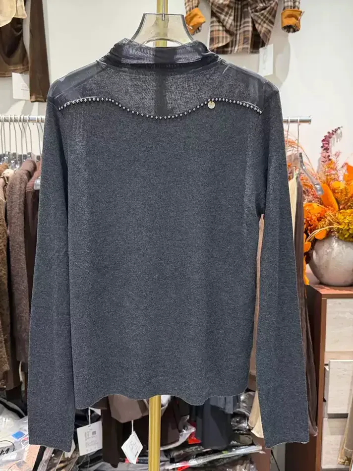 Women's panelled wool knit sweater — Style 8757