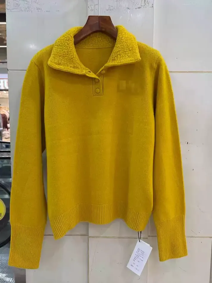 Women's embroidered stand-collar relaxed knit sweater — Style 88-1208