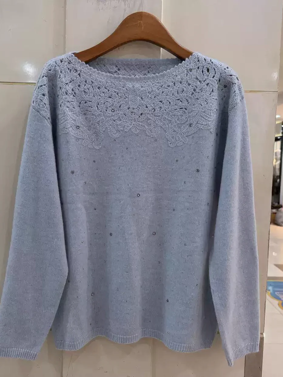 Crew-neck knit sweater, relaxed fit — Style 8807