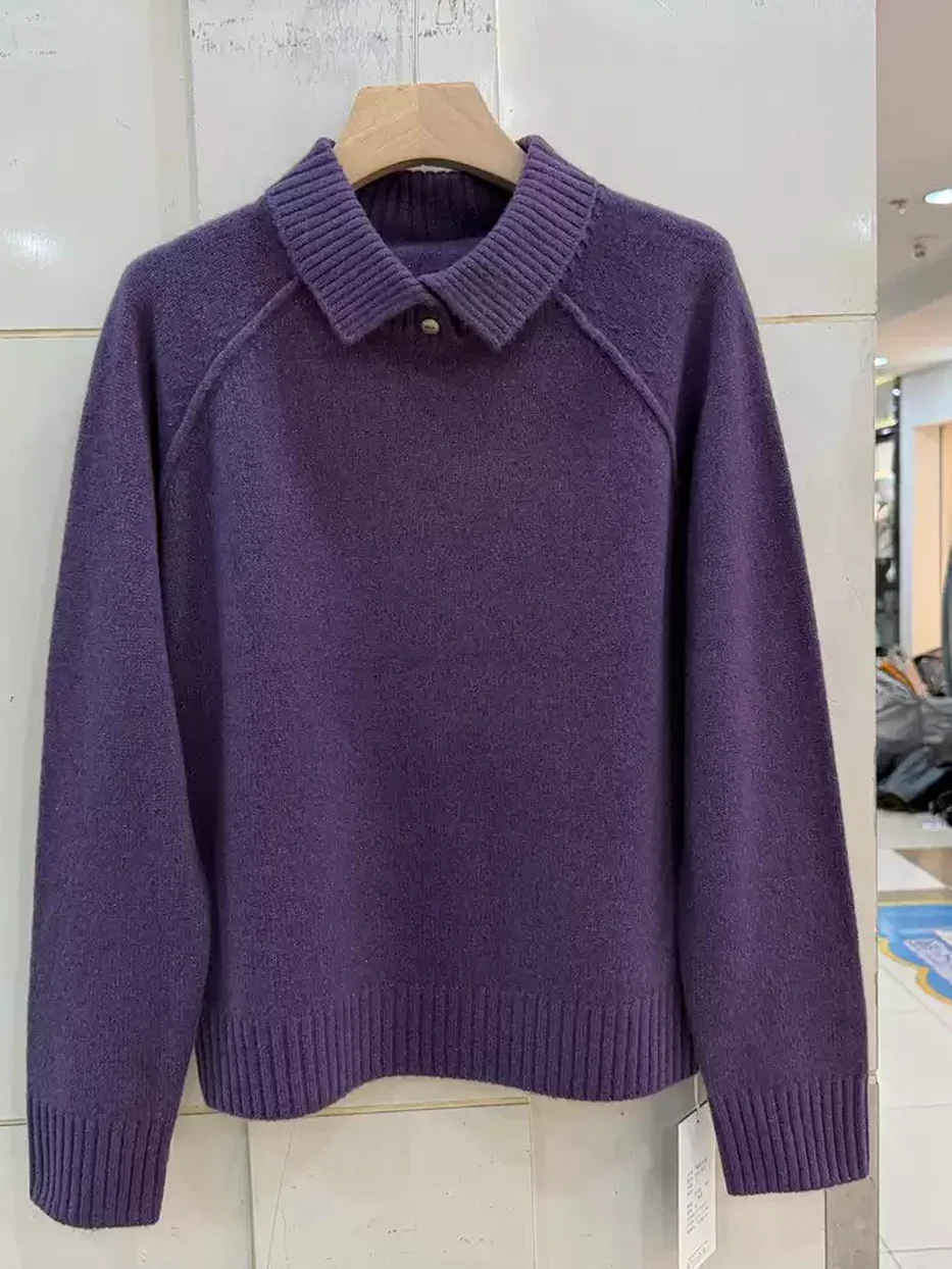 Women's lapel knit base layer · 98059