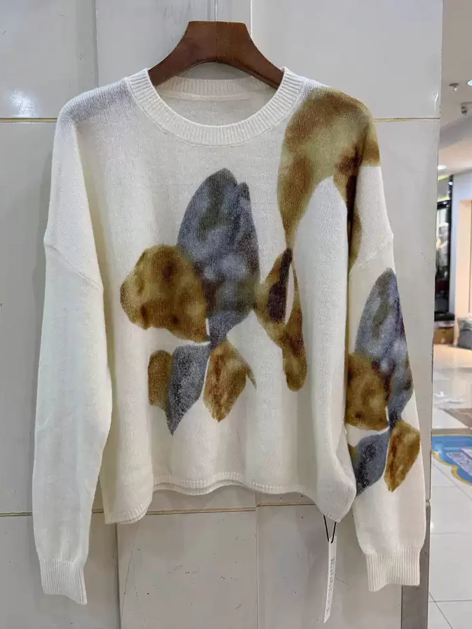 Crew-neck long-sleeve wool sweater — Style 99-7025