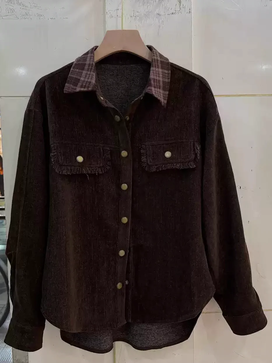 Women's lapel denim shirt · 98059
