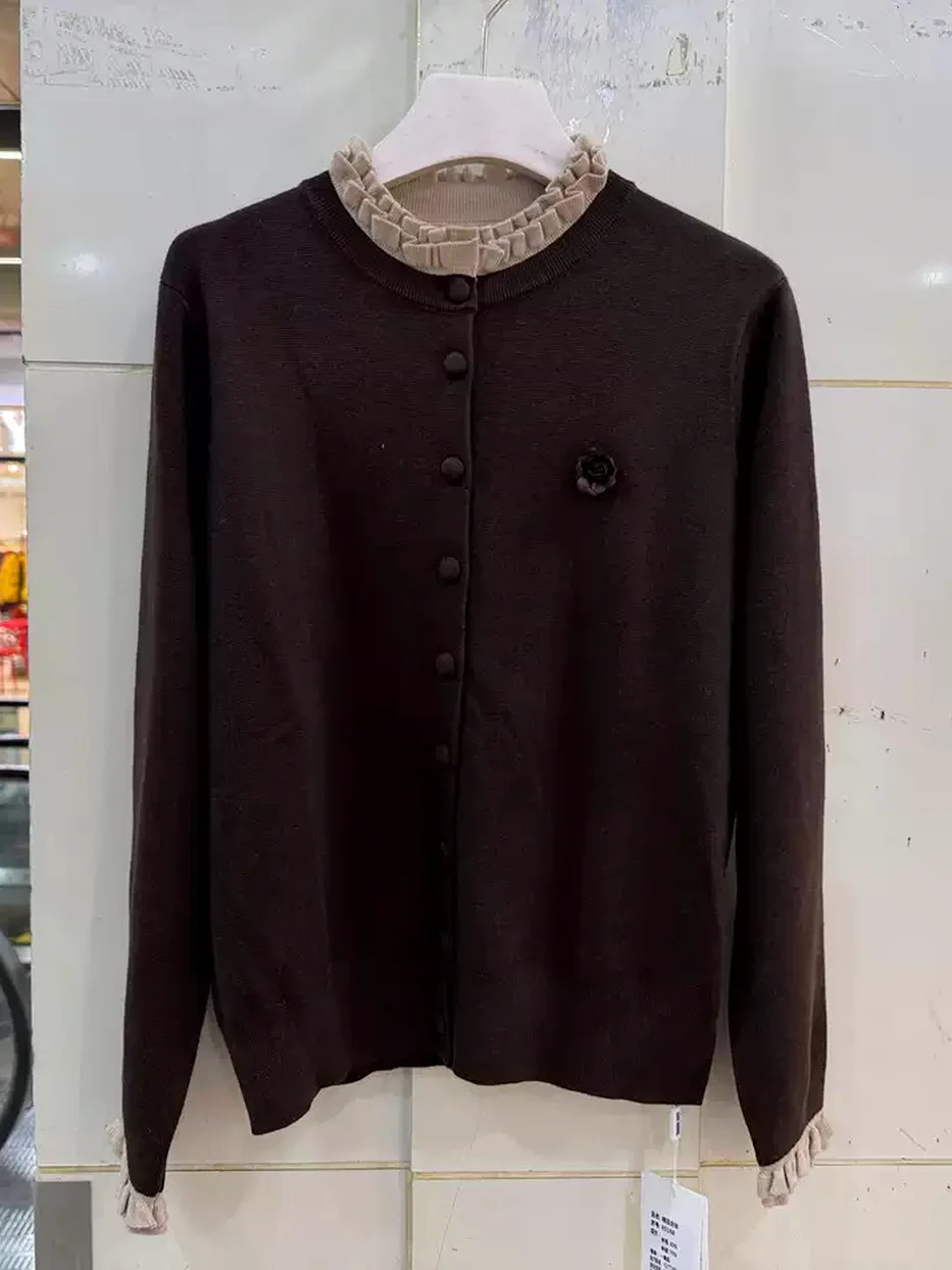 Stand-collar knit cardigan · H70-3365