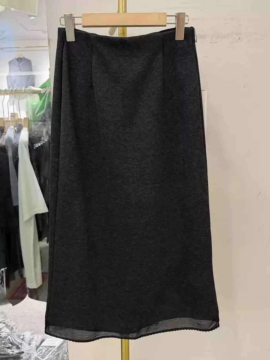 Slit midi skirt, straight fit — Style 501-9654