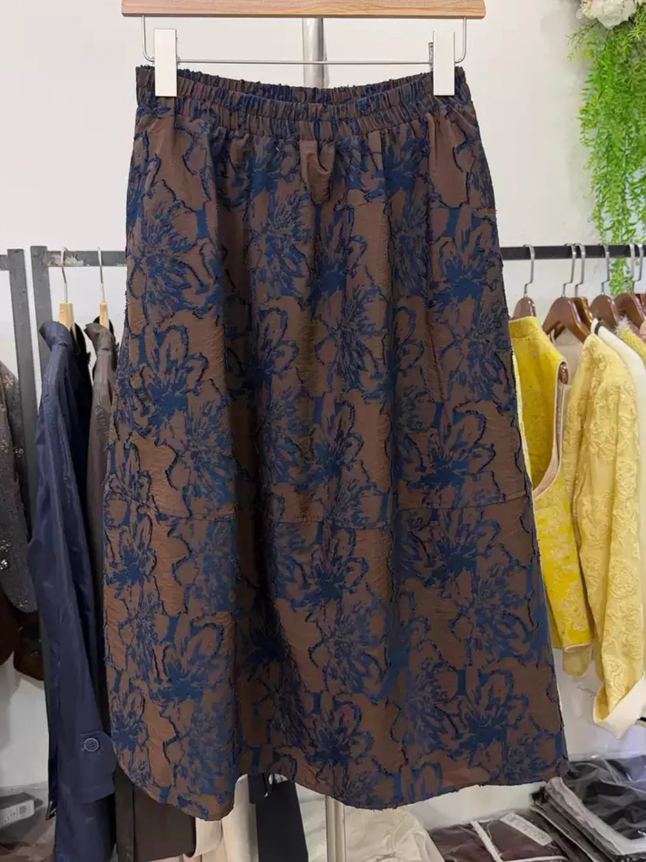 Midi jacquard skirt, high-rise fit — Style 9061