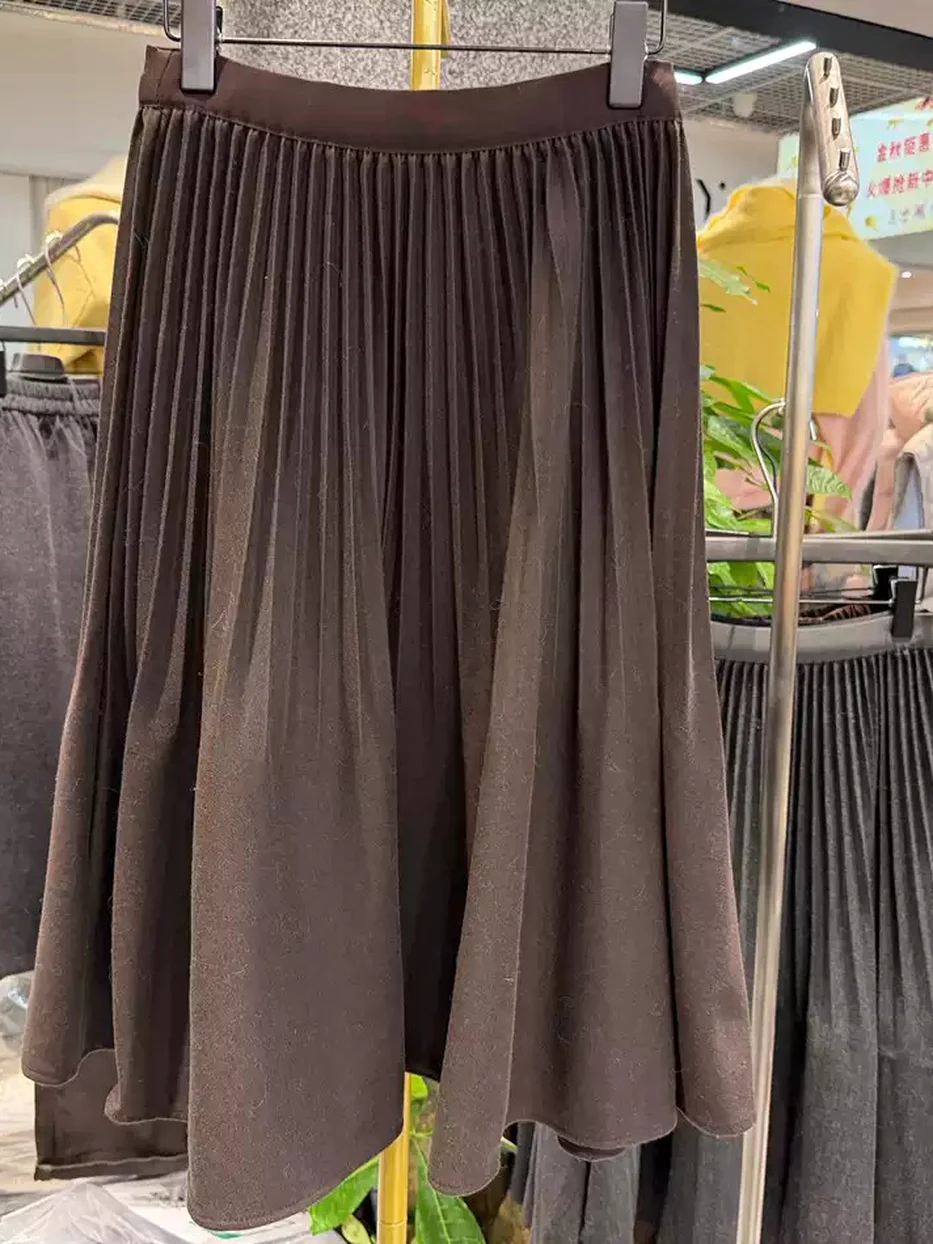 Damen Rock gefältelt mit Gummizug und mit hoher Taille — Style 9070