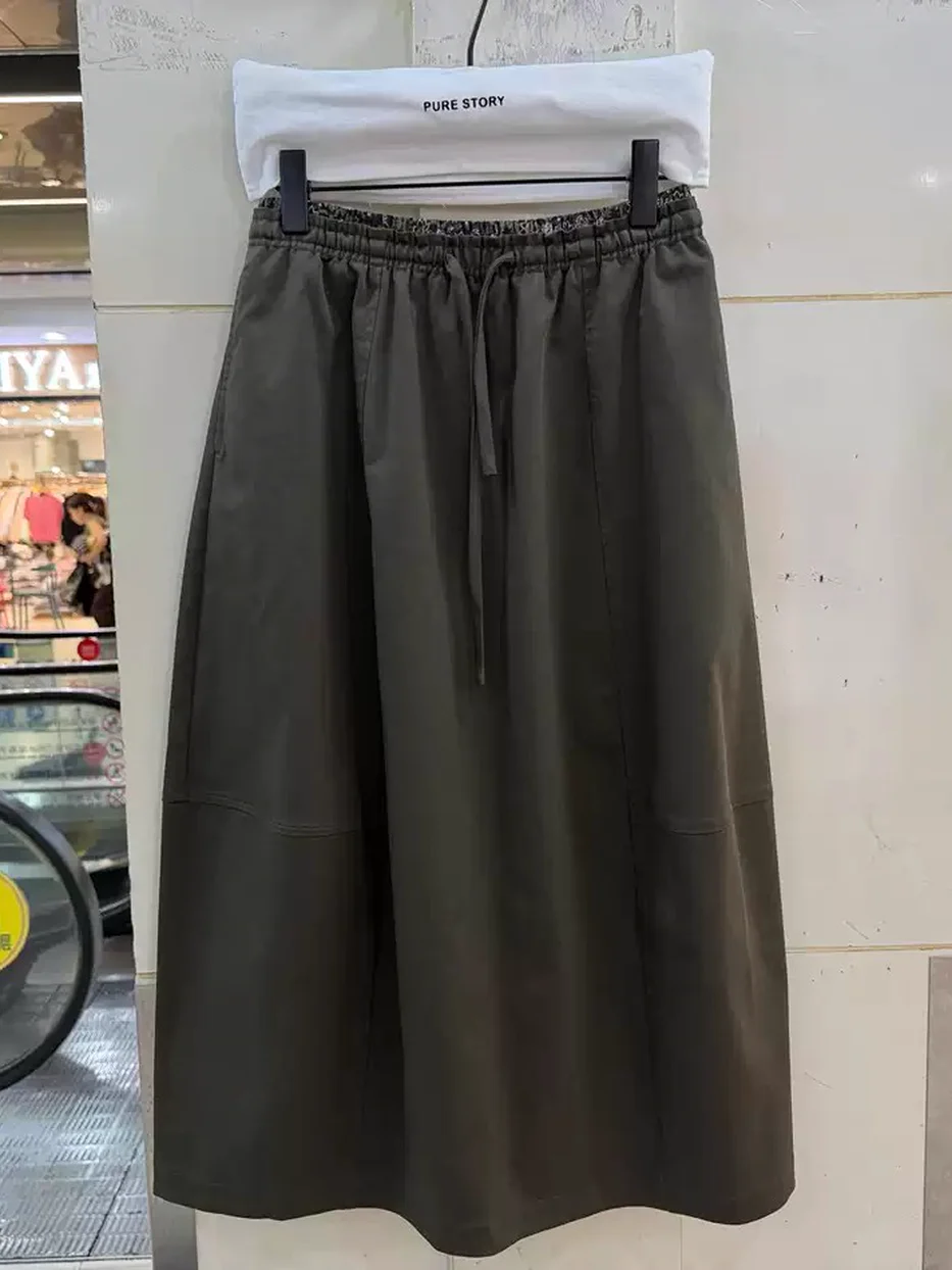 Tie-front midi skirt, A-line fit — Style Q631Q0930