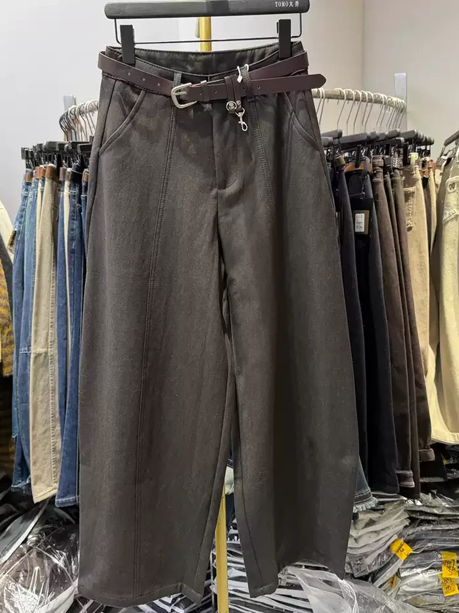 Women's curved-leg high-rise trousers · 98059