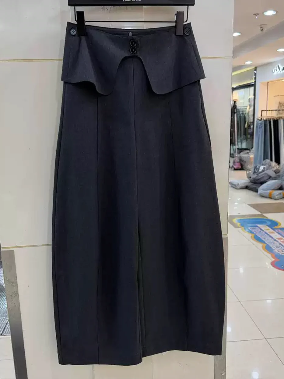 Ruffled wide-leg trousers — Style 2850