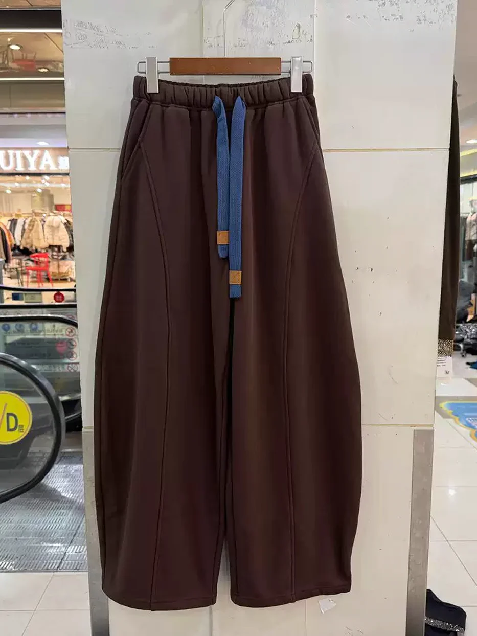 Women's drawstring elastic-waist fleece-lined trousers — Style 501-9670