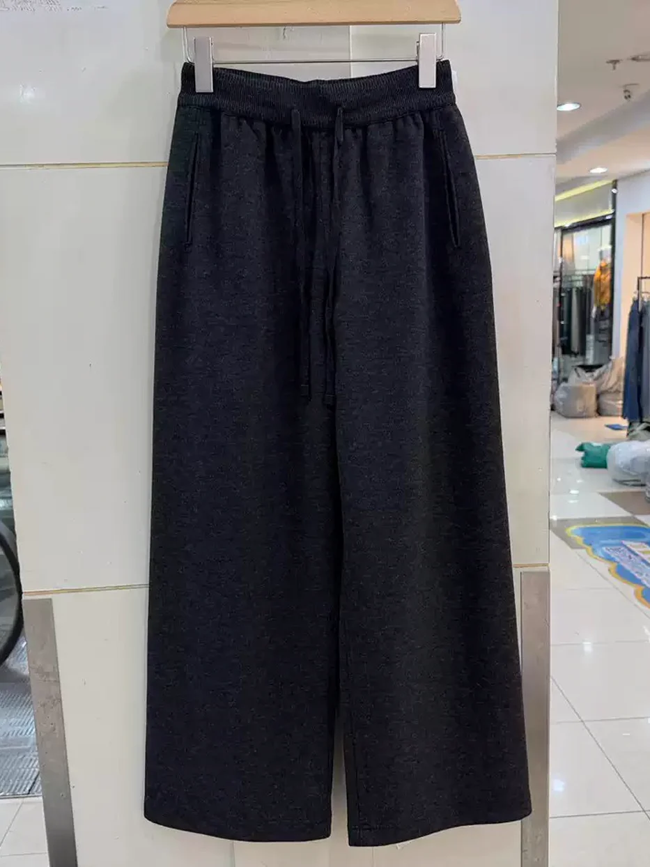 Women's elastic-waist high-rise slim trousers · 98059