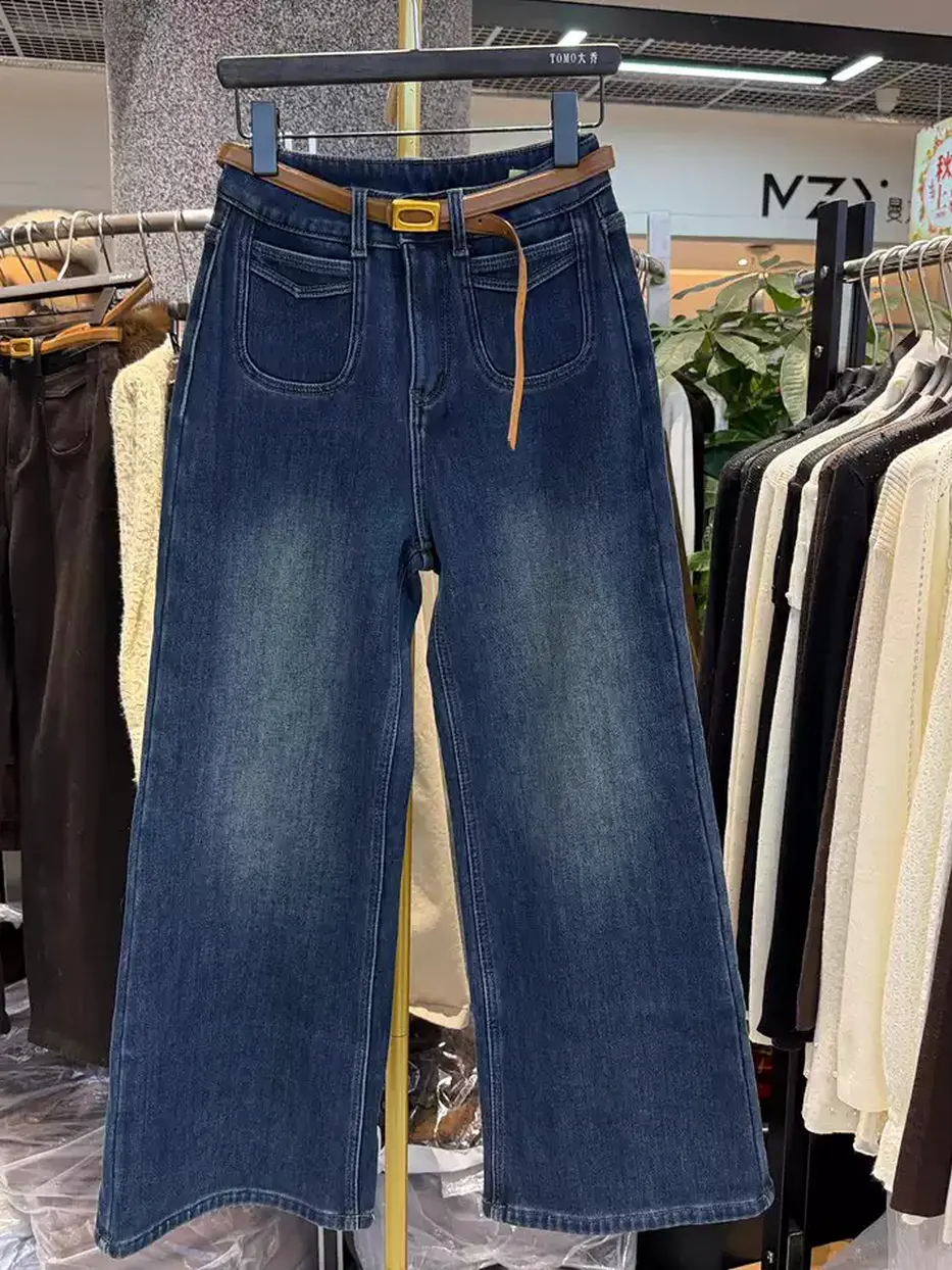 Women's denim fleece-lined office jeans — Style 66360