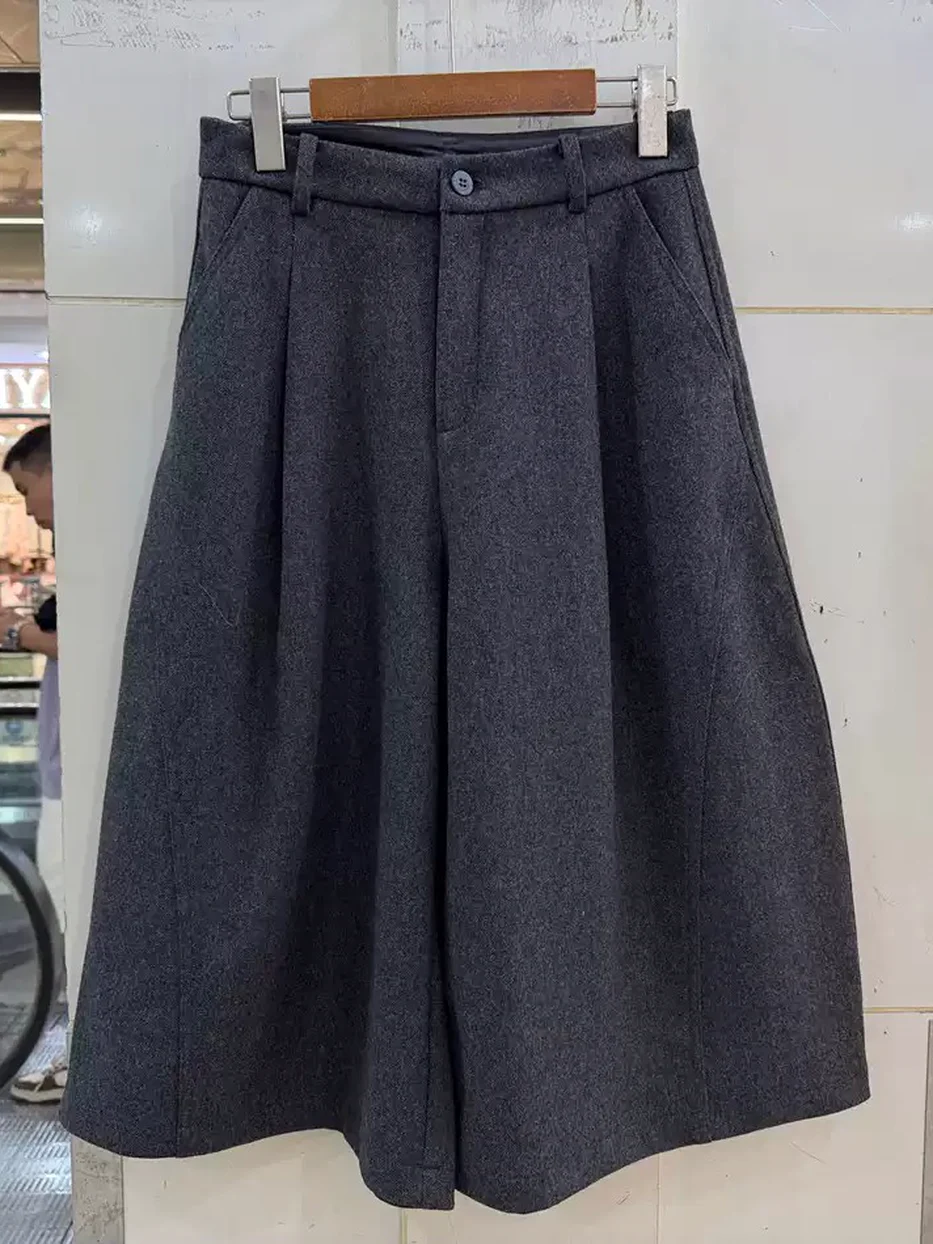 Women's single-button wool-blend trousers · 98059