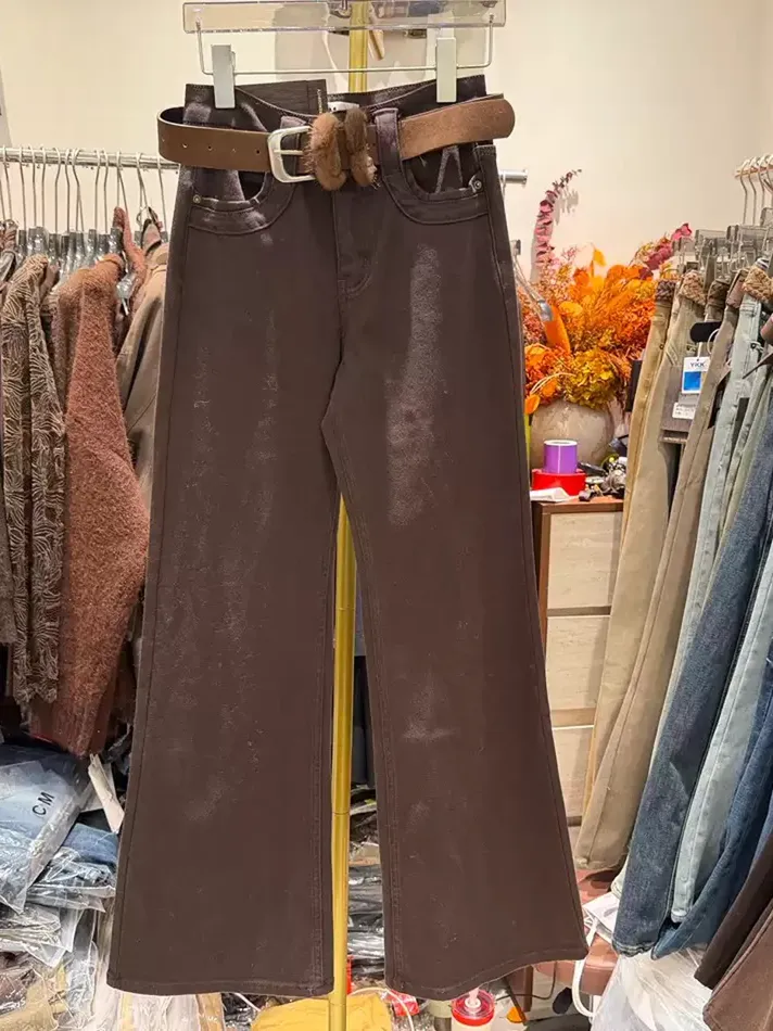 Women's brown slim jeans — Style J65