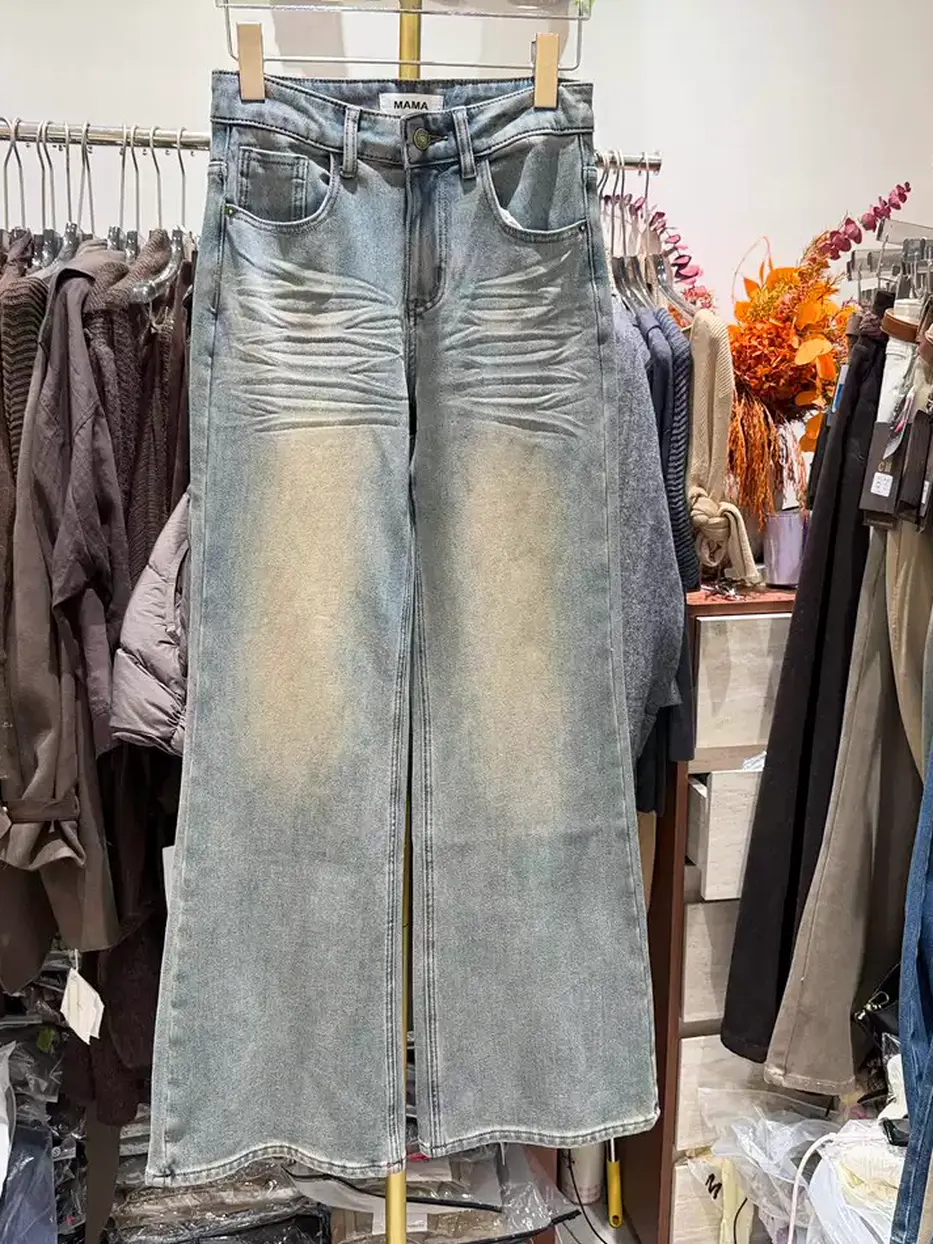 Women's denim fleece-lined flared jeans — Style Q134