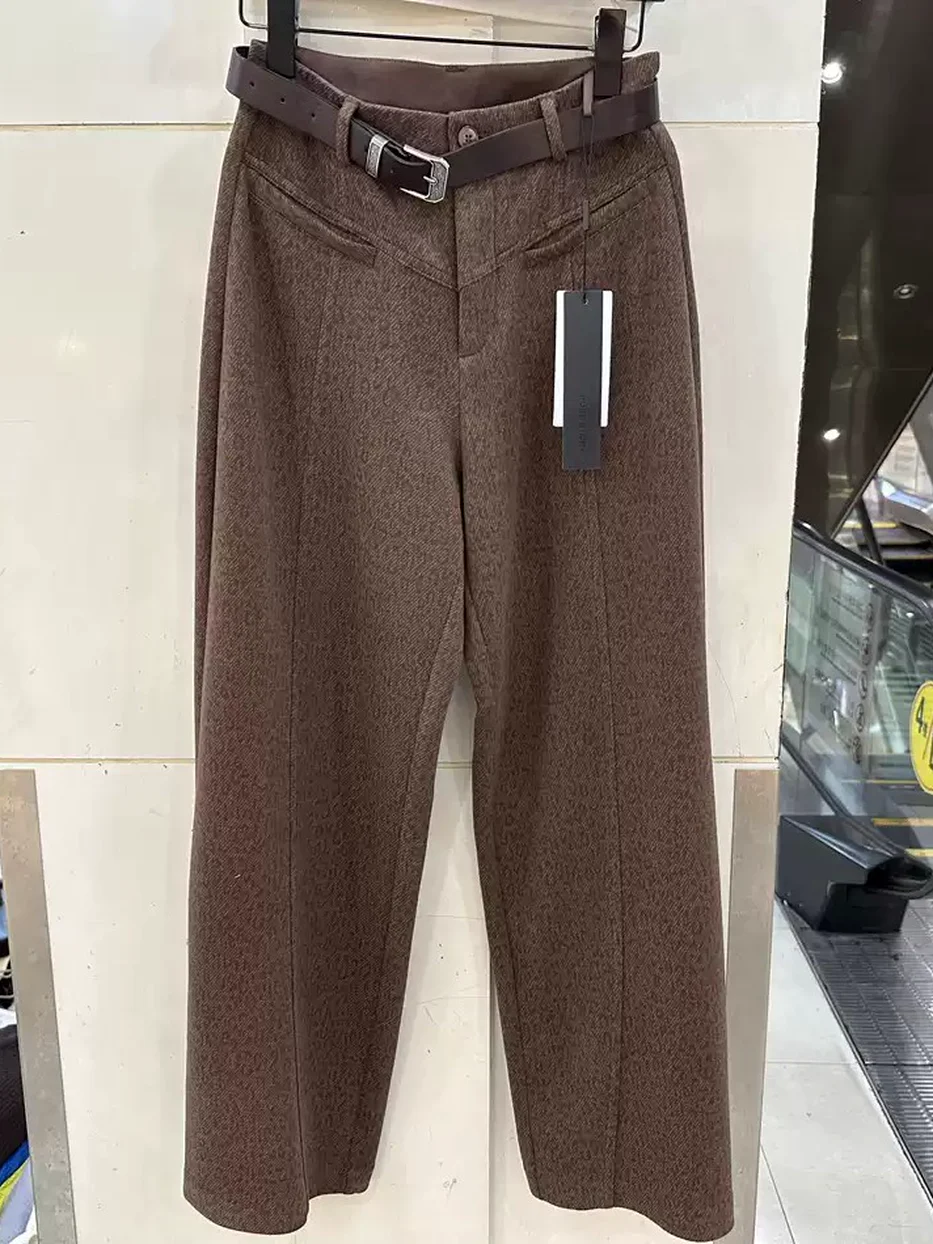 Women's belted straight trousers — Style W86160