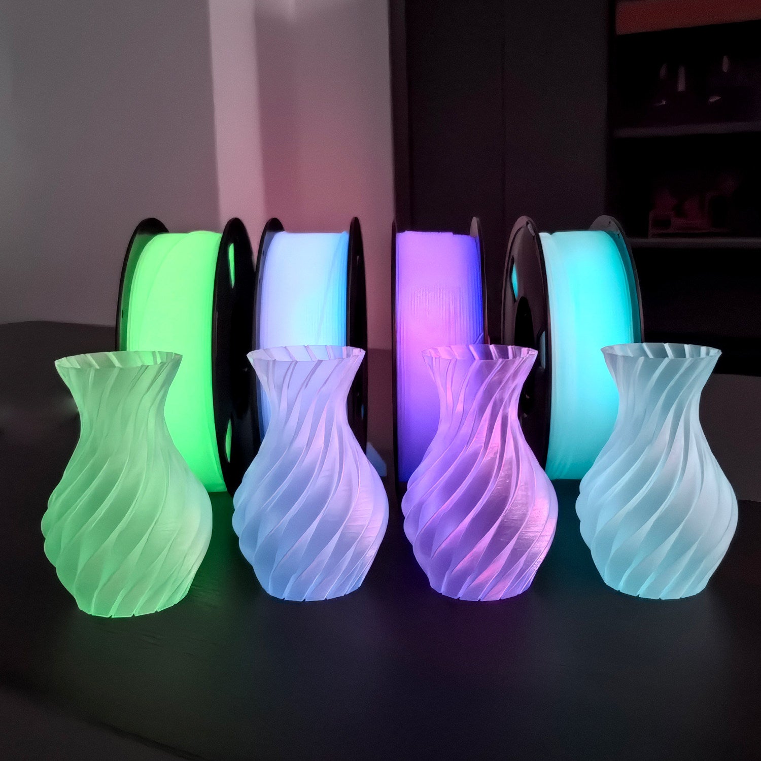 Premium Glow in the Dark PLA 3D Printer Filament 1.75mm Eco-friendly Filament Luminous & Transparent Effect