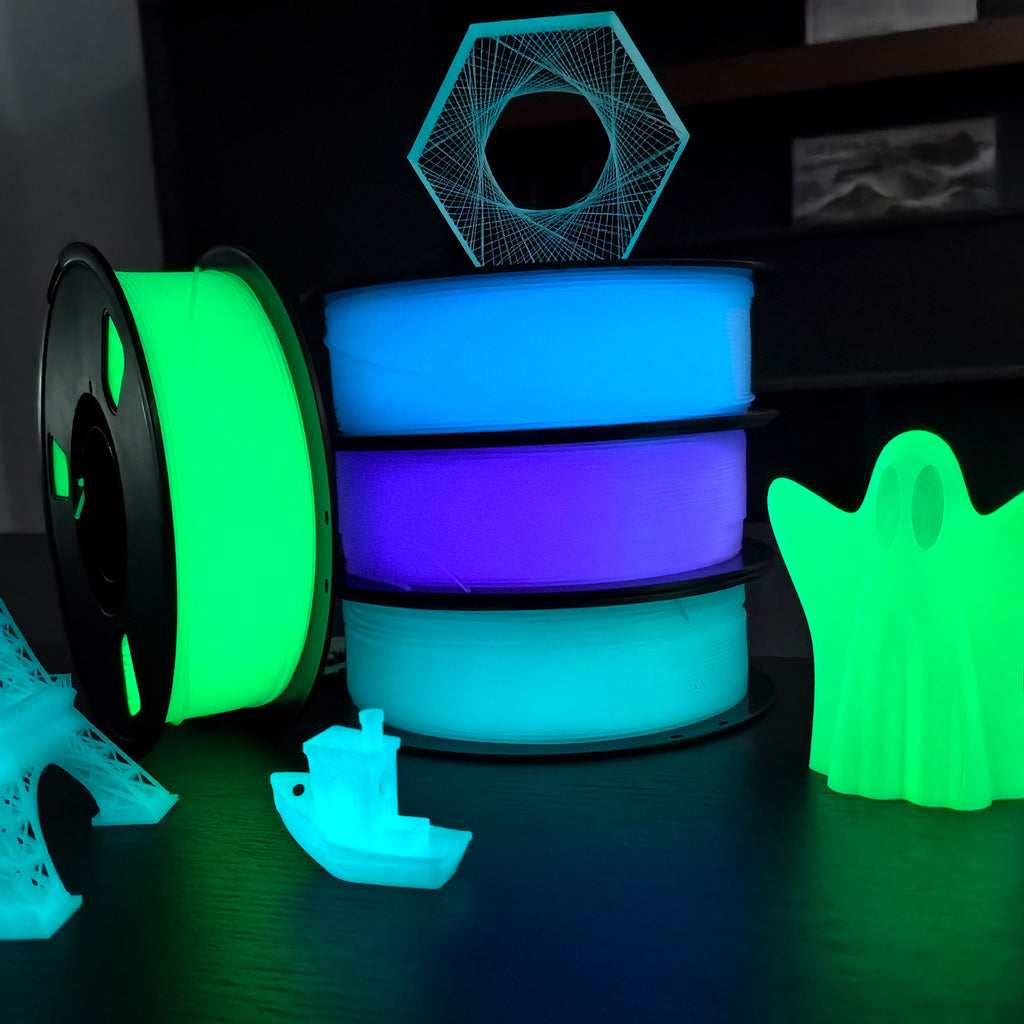 Premium Glow in the Dark PLA 3D Printer Filament 1.75mm Eco-friendly Filament Luminous & Transparent Effect