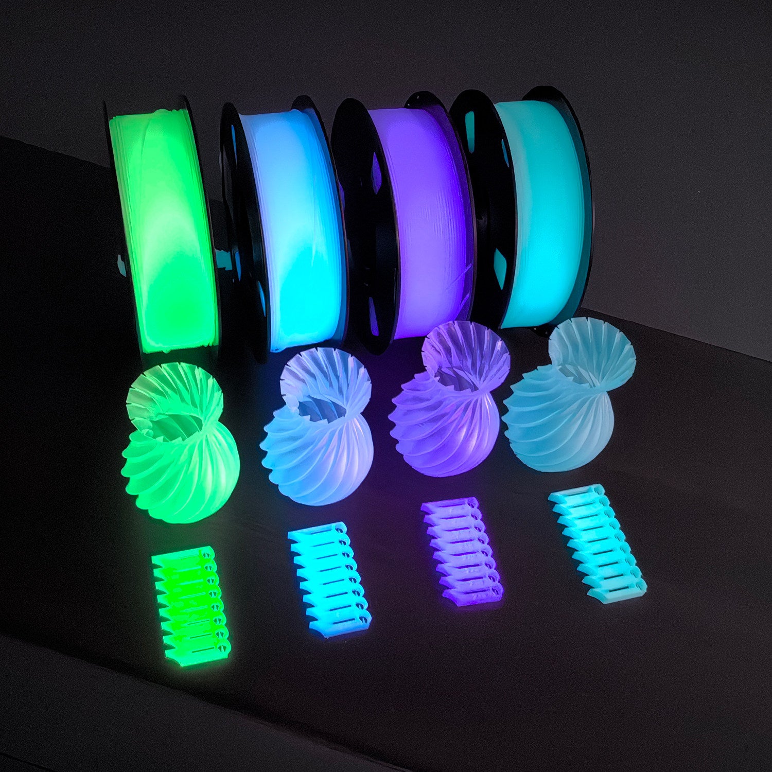 Premium Glow in the Dark PLA 3D Printer Filament 1.75mm Eco-friendly Filament Luminous & Transparent Effect